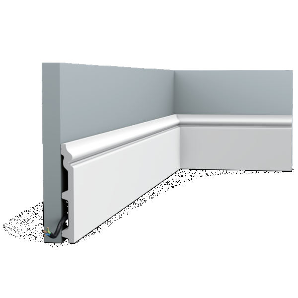 SX118-RAL9003 ORAC Plinthe Duropolymer L200 x H13,8 x L1,8 cm