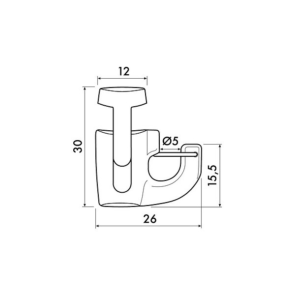 Self-locking Crochet Newly H100 hook safety system - 20kg - suspention candles tables newly Newly 3 - Cimaise Tableau 