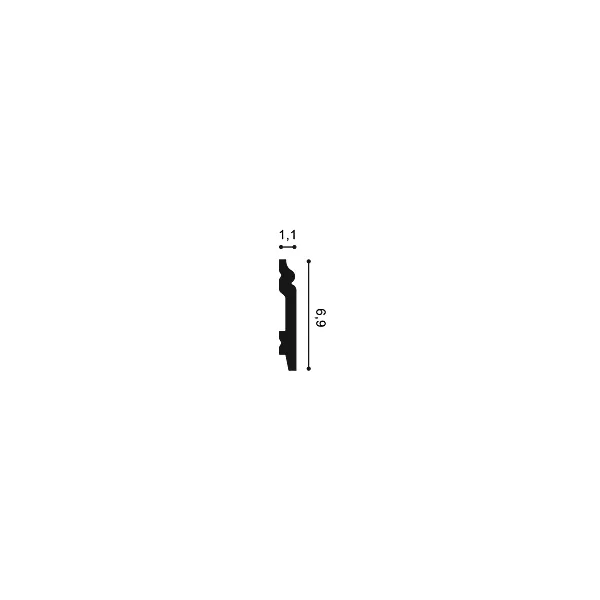 SX165F ORAC Plinthe flexible Flex L200 x H6,9 x L1,1 cm ORAC DECOR 2 - Cimaise Tableau 