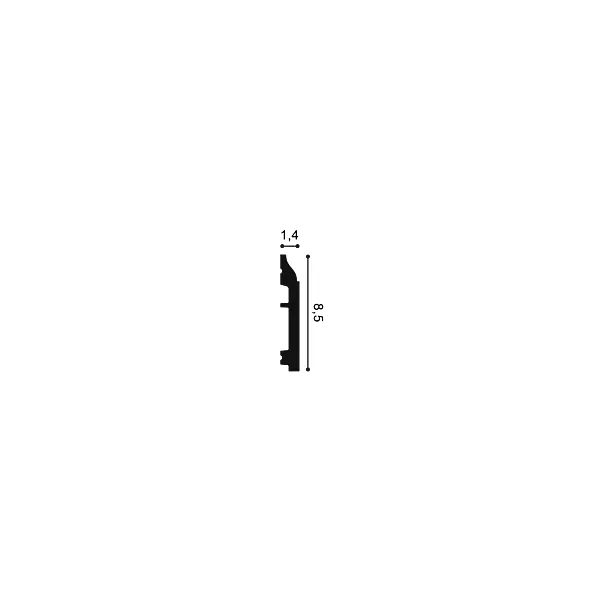 SX172F ORAC Plinthe flexible Flex L200 x H8,5 x L1,4 cm ORAC DECOR 2 - Cimaise Tableau 