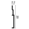 SX181 ORAC Plinthe Duropolymer L200 x H20 x L2,2 cm ORAC DECOR 2 - Cimaise Tableau