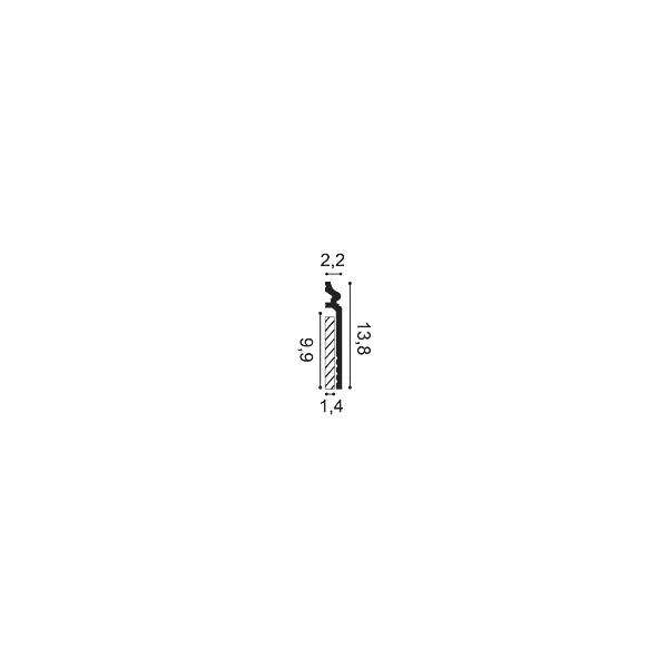 SX186 ORAC Duropolymer Plinth L200 x H13.8 x L2,2 cm ORAC DECOR 2 - Cimaise Tableau 