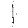 SX191 ORAC Plinthe Duropolymer L200 x H21 x L2,1 cm ORAC DECOR 2 - Cimaise Tableau 