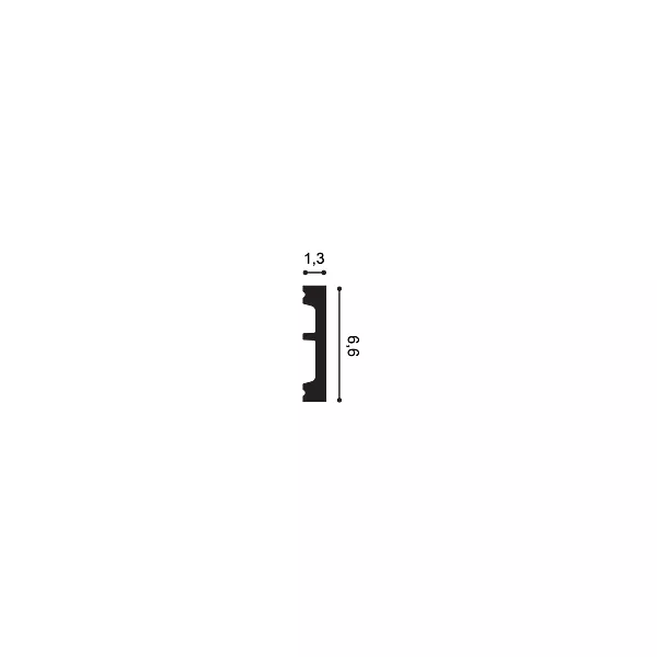 SX157-RAL9003 ORAC Plinthe RAL9003 Duropolymer L200 x H6,6 x L1,3 cm ORAC DECOR 2 - Cimaise Tableau 