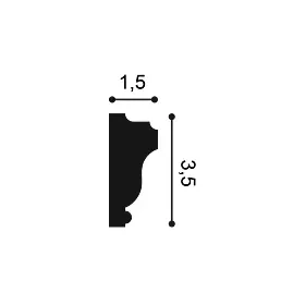PX117 ORAC Cimaise Duropolymer L200 x H3,5 x L1.5 cm ORAC DECOR 3 - Cimaise Tableau