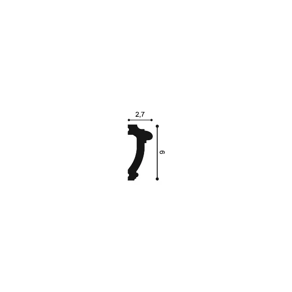 PX113 ORAC Cimaise Duropolymer L200 x H6 x L2,7 cm ORAC DECOR 3 - Cimaise Tableau 