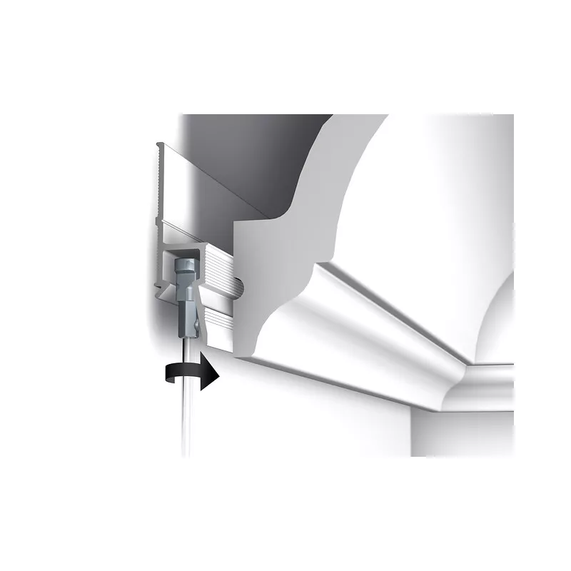 Deco rail 200 cm primary white - rail fixing for artiteq painting ARTI TEQ 3 - Cimaise Tableau 