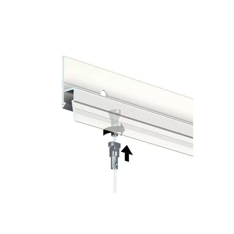 Deco rail 200 cm primary white - rail fixing for artiteq painting ARTI TEQ 8 - Cimaise Tableau 
