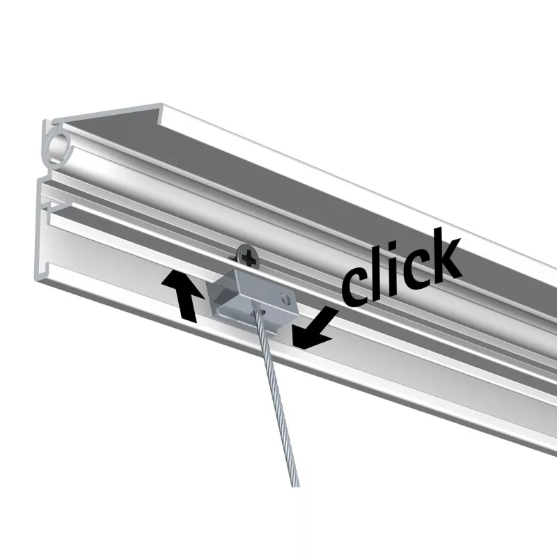 Pack Slider câble acier inoxydable 1,8 mm pour cimaise Double Paroi - Track&slide TRACK & SLIDE 4 - Cimaise Tableau 