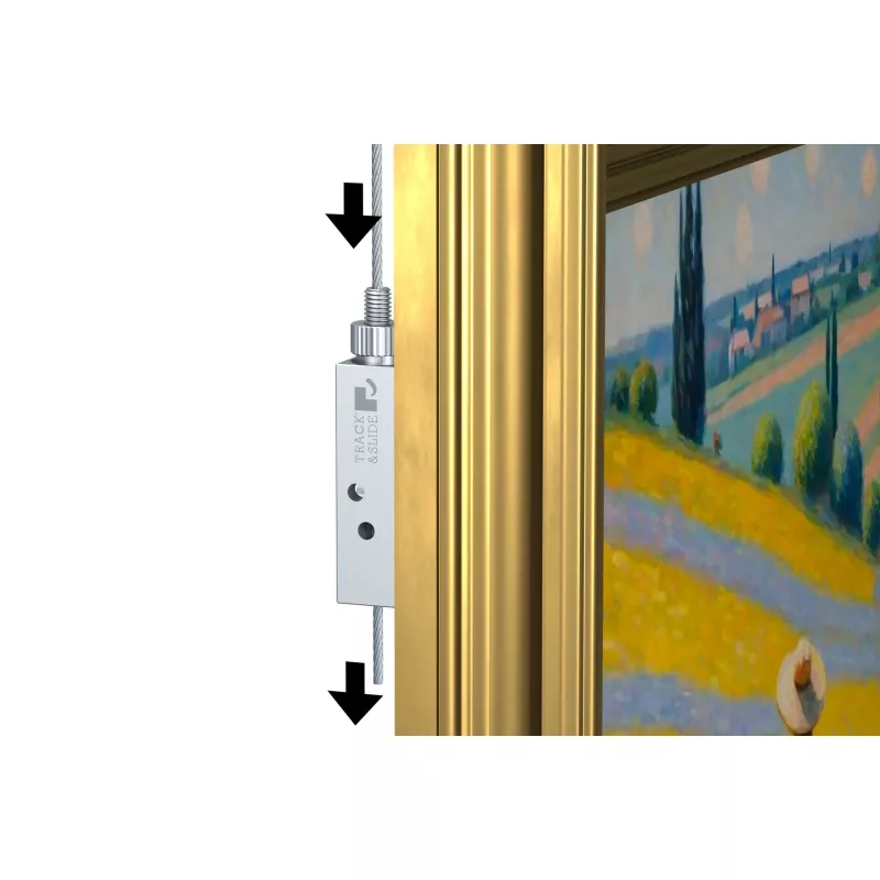 Attache Auto Grip à visser 1,2 et 1,8 mm / 40 kg - Track&Slide TRACK & SLIDE 2 - Cimaise Tableau 