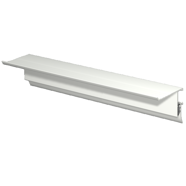 INFO RAIL + BLANC 200 CM (INCLUT MATÉRIEL DE FIXATION, EMBOUTS DE RAIL ET 4X MOUSE MAGNETS BLANC)