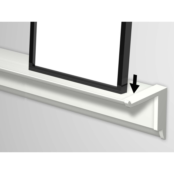 INFO RAIL + BLANC 200 CM (INCLUT MATÉRIEL DE FIXATION, EMBOUTS DE RAIL ET 4X MOUSE MAGNETS BLANC)