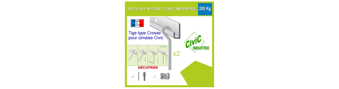 Kit cimaise H24 Security Civic 160 kg