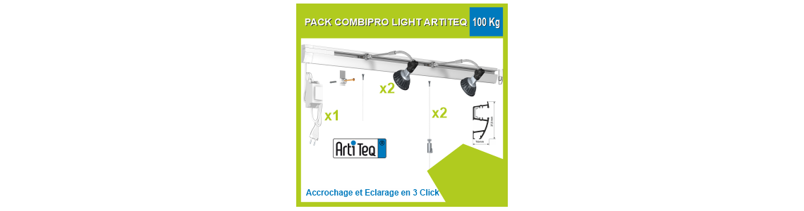 Kit cimaise Combi Pro Light artiteq 100 kg