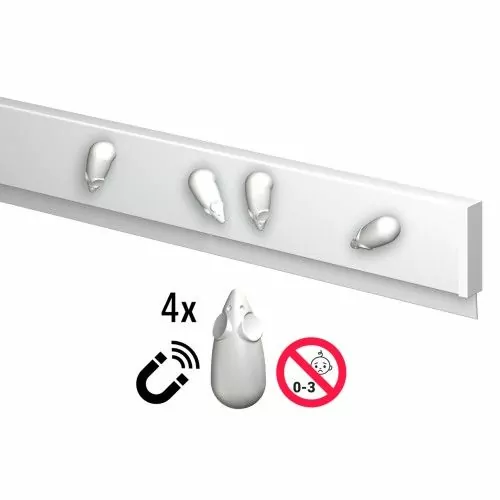 INFO RAIL MAGNÉTIQUES BLANC 200 CM ((INCLUT MATÉRIEL DE FIXATION, ET EMBOUTS DE RAIL) ARTI TEQ 1 - Cimaise Tableau 