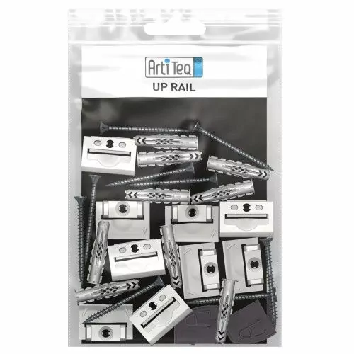 Pack clips de fixation pour cimaise Up Rail ( x 6) + Vis et Chevilles ARTI TEQ 1 - Cimaise Tableau 