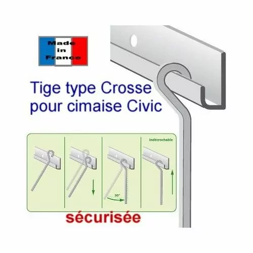 Stem 4 x 4 mm type cross - fixing for table civic industry Civic Industrie 2 - Cimaise Tableau 