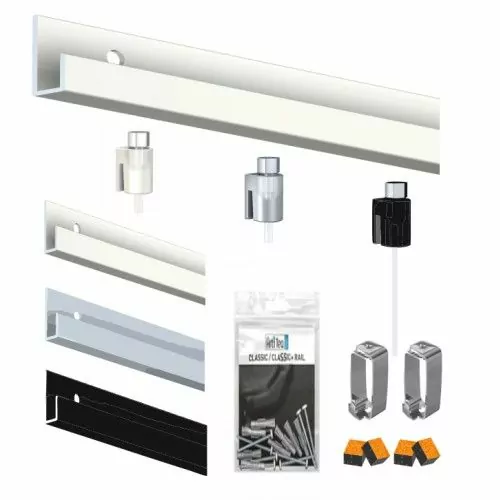 Classic rail picture rail pack, ECO version with wires Cimaise Tableau 1 - Cimaise Tableau 