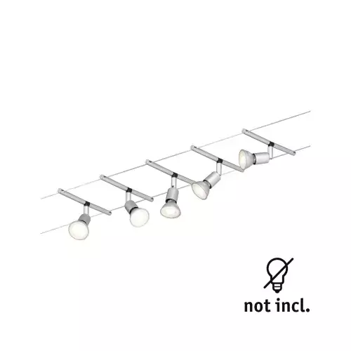 Kit básico de sistema de cableado LED Spice SaltLED GU5.3 máx. 5x10W regulable 230/12V Cromo mate - Paulmann PAULMANN 1 - Cimais